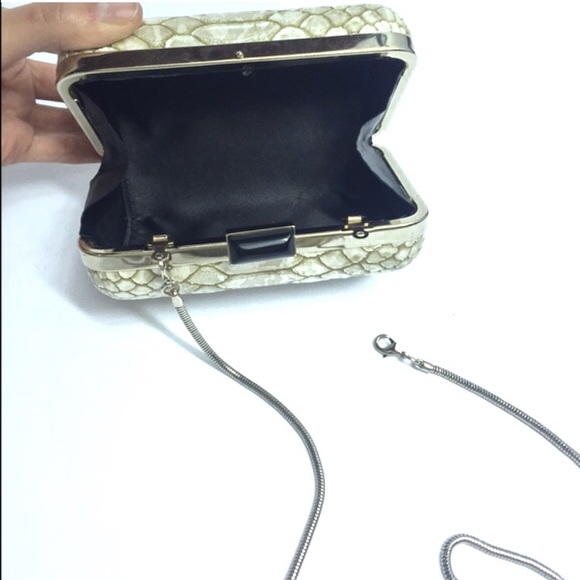 Marciano Snake Embossed Minaudière Clutch - Picture 3 of 4