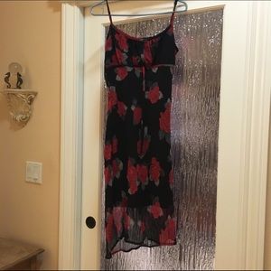 Slim fitting, black strappy dress!