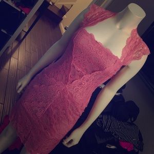 Nicole Miller Lace Open Back Dress