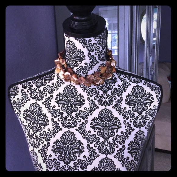 Tan & Gold Stone style necklace