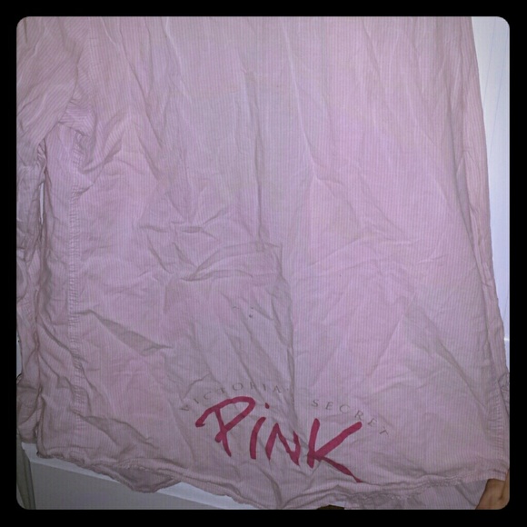 Victoria secret pink and white stripes sleep shirt