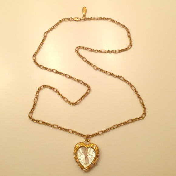 FLASH SALE Betsey johnson heart watch necklace