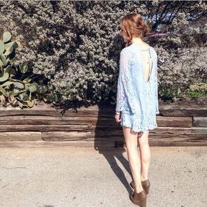 Baby blue lace swing dress for sale!!