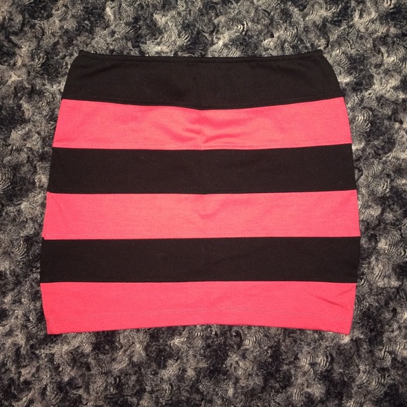 Pink & Black Mini Skirt