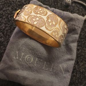 Alexander McQueen Enamel Skull Bangle