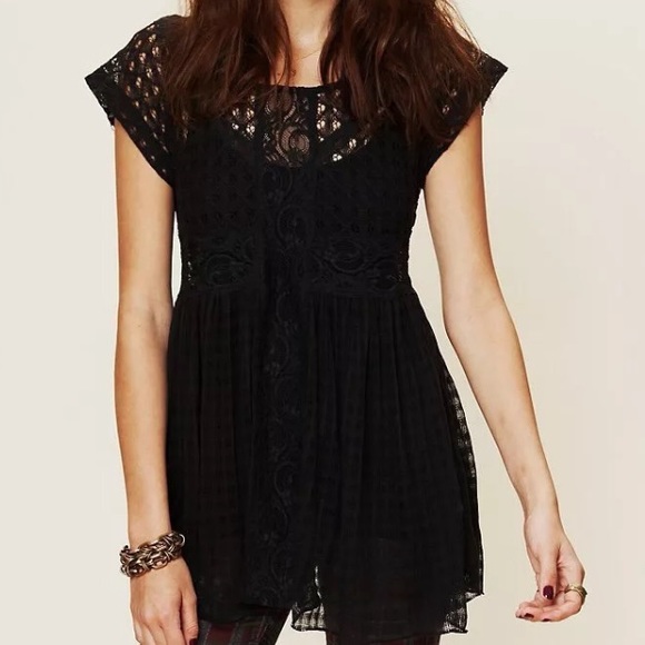 FreePeople New Romantics Light as Air Babydoll Top