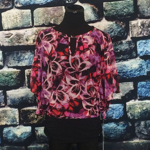 Butterfly Sleeve Floral Blouse