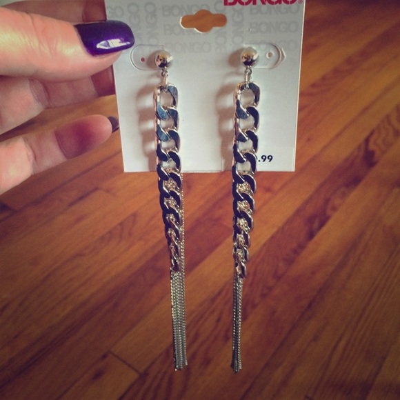 Silvertone Chain Earrings