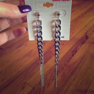 Silvertone Chain Earrings