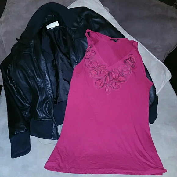Pink mossimo tank with decorative neckline. - Picture 1 of 4