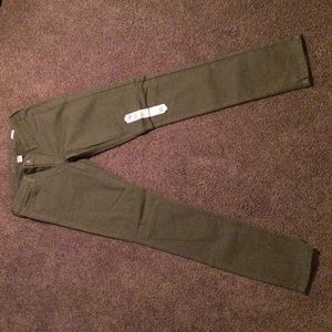 Olive green skinny jeans