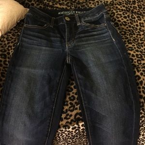 American Eagle skinny dark jeans.