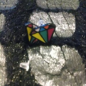 Muti Colored Diamond Stud Earrings