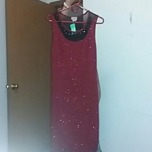 Red and black dress