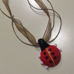 Glass ladybug necklace