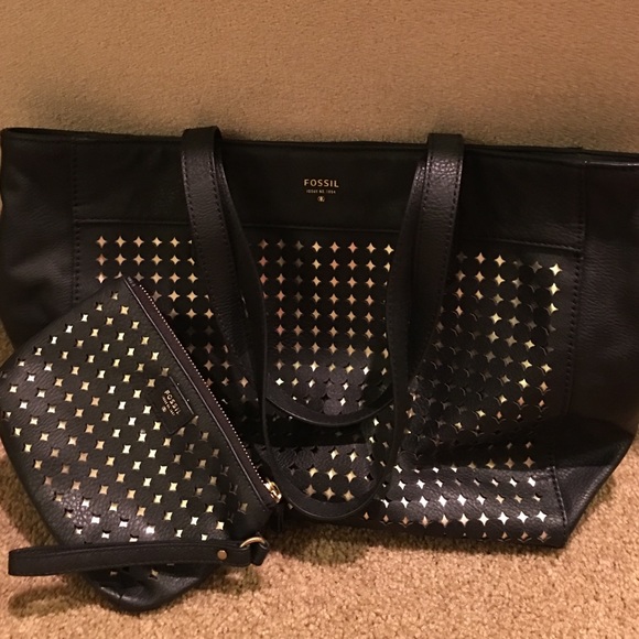 Fossil Tote with matching wristlet