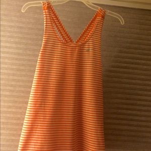 Orange striped Nike workout tank