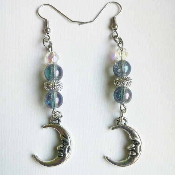 Snow Moon New Moon Crescent Earrings