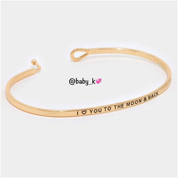 I Love You To The Moon & Back Gold Bracelet - Picture 2 of 2