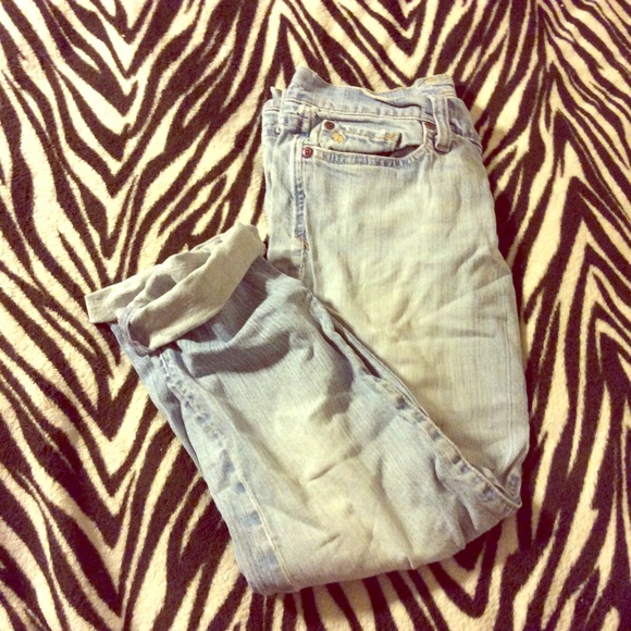 Abercrombie and Fitch boyfriend jeans.