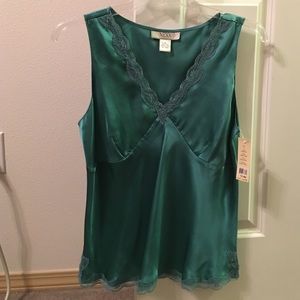 Nexx  100% silk tank top with lace details