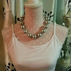 Silver pearl necklace