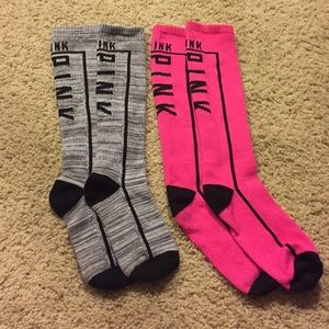 Pink mid calf socks