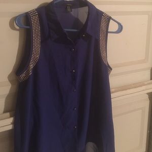 Blue see through top