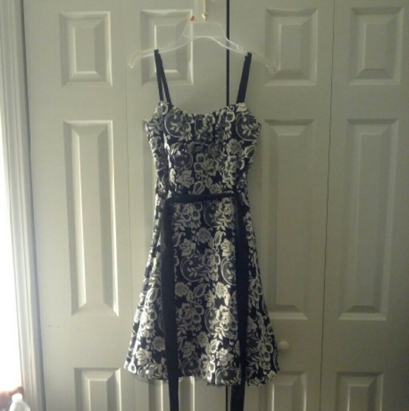 Black and White Floral Dress