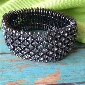 Premier Designs Rhinestone Black Stretch Bracelet