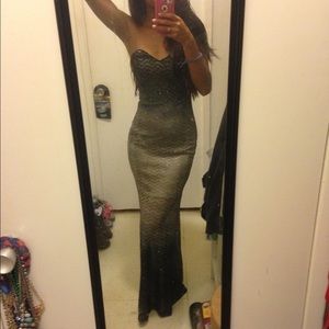 Black/gold prom dress