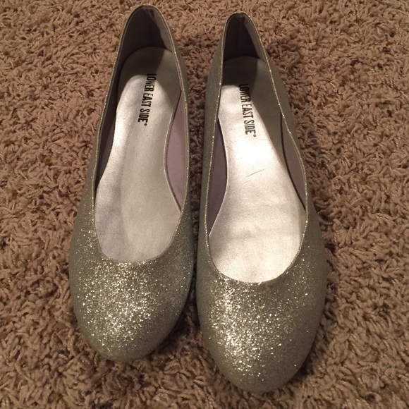 Sparkly silver ballet flats
