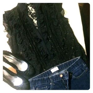 Charlotte Russe ruffle and lace blouse