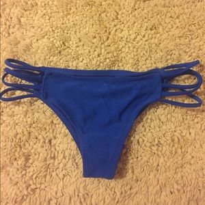 Blue cheeky bikini bottoms