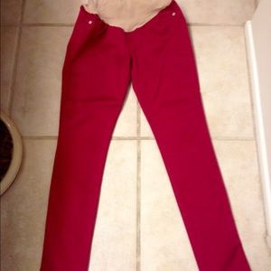 Fuchsia maternity skinny jeans, large