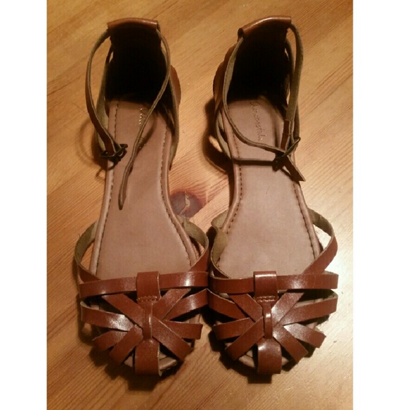 Brown, flat, sandal