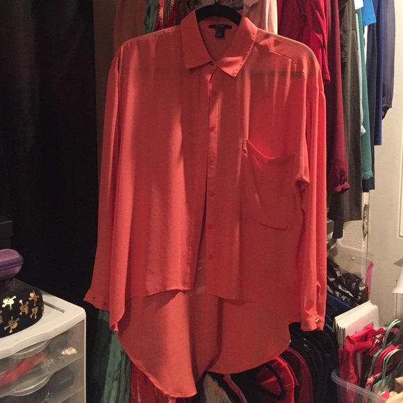 coral forever 21 sheer top