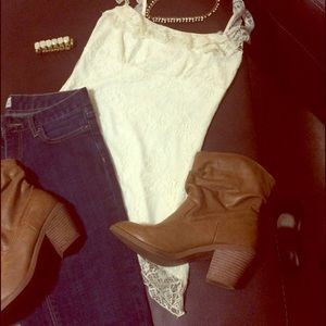 Lace tank top. No stains no flaws size small