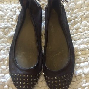 Gap Brown Leather Studded Flats sz 6.5