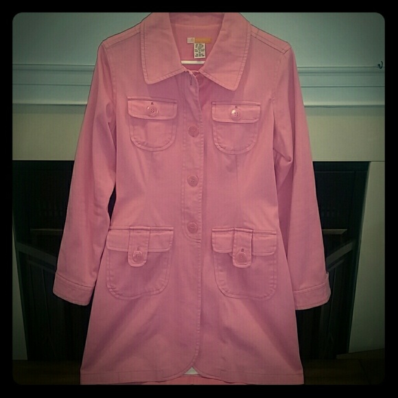 Long Pink Casual Jacket