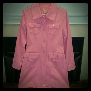 Long Pink Casual Jacket
