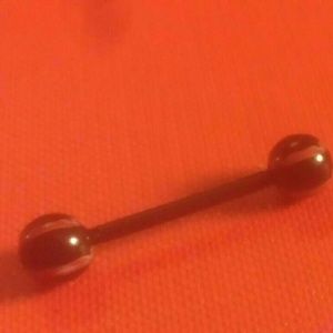 Brand New - Black and Red Tongue Ring