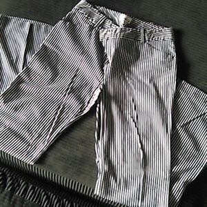 Striped navy blue and white pants