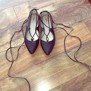 Lace up ballerina flats