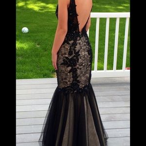 Beautiful black beaded mermaid prom gown