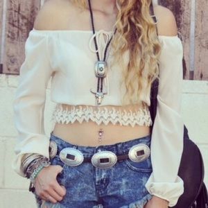 Off the Shoulder Crop Top