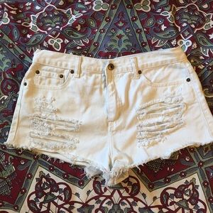 White High Waisted Shorts