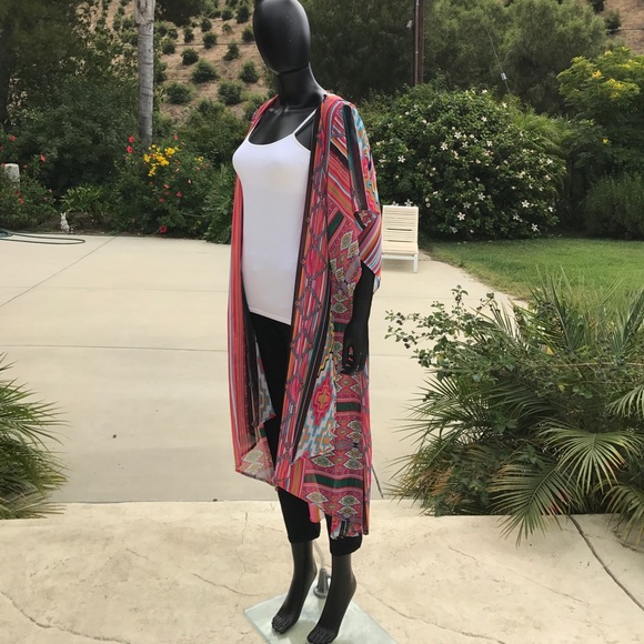 Colorful Striped Boho Coachella Festival Kimono - Picture 8 of 8