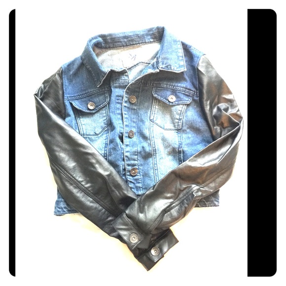Jean and pleather (fake leather) jacket