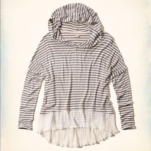 Hollister Chiffon Hem Lightweight Hoodie